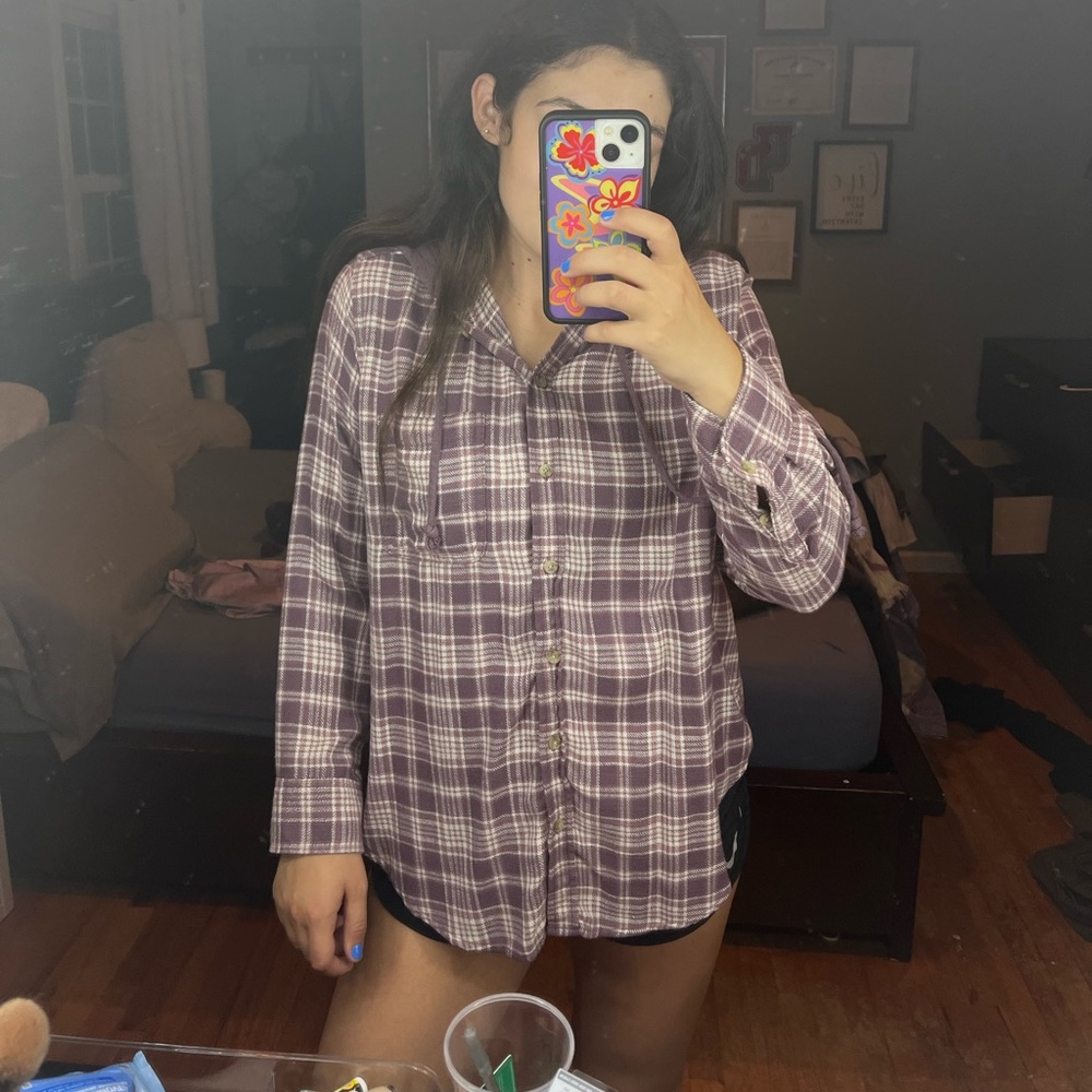 American Eagle Flannel Hoodie
